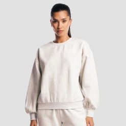 Bluza damska fitness oversize Base Cloud. Szare bluzy sportowe GYMBEAM, m, bez wzorów, z bawełny, bez kaptura. Za 127.90 zł.
