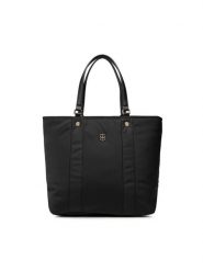 Tommy Hilfiger Torebka My Tommy Tote AW0AW11998 Czarny. Czarne torebki klasyczne TOMMY HILFIGER, bez wzorów, z materiału, bez dodatków. Za 539.99 zł.