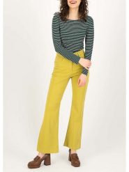 Blutsgeschwister Dżinsy - Comfort fit - w kolorze żółtym rozmiar: W32. Żółte jeansy Blutsgeschwister, z aplikacjami, z podwyższonym stanem. Za 118.84 zł.