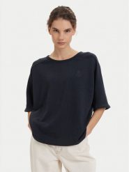 Beverly Hills Polo Club T-Shirt P-SS26W-TS0081 Granatowy Oversize. Niebieskie koszulki polo Beverly Hills Polo Club, m, bez wzorów, z bawełny, bez kołnierzyka, bez ramiączek. Za 149.99 zł.