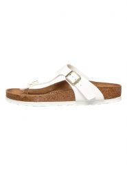 Birkenstock Japonki "Gizeh" w kolorze białym rozmiar: 35. Białe klapki Birkenstock, bez wzorów, z otwartym noskiem, bez obcasa. Za 177.32 zł.