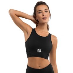 Stanik sportowy Fitness Siroko Crunch Black. Czarne bielizna sportowa SIROKO, xl, bez wzorów, z elastanu. W wyprzedaży za 105.00 zł.