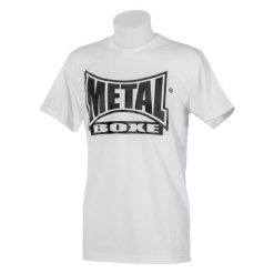 Koszulka z polycottonu Metal Boxe casual. Białe bluzki METAL BOXE, m, bez wzorów, casualowe, bez kołnierzyka, bez ramiączek. Za 131.50 zł.