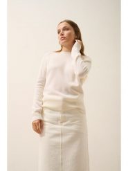 Just Cashmere Kaszmirowy sweter "Norena" w kolorze kremowym rozmiar: XL. Brązowe swetry Just Cashmere, xl, bez wzorów, z kaszmiru, bez ramiączek. Za 272.95 zł.