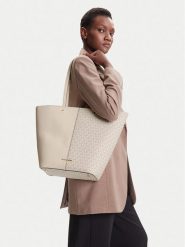 MICHAEL Michael Kors Torebka Flora 30T5GFFT3B Kremowy. Białe shopper MICHAEL Michael Kors, bez wzorów, ze skóry, bez dodatków. Za 795.99 zł.