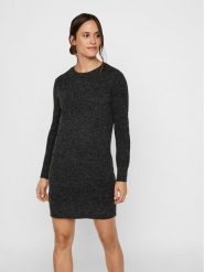 Vero Moda Sukienka dzianinowa 10215523 Czarny Relaxed Fit. Czarne sukienki Vero Moda, m, bez wzorów, z dzianiny, bez kołnierzyka, bez ramiączek. Za 179.99 zł.