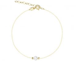 Złota bransoletka z perłą. Żółte bransoletki Apart, z perłą, złote. Za 499.00 zł.