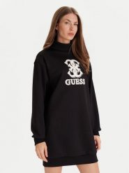 Guess Sukienka codzienna V5YK07 KCX22 Czarny Regular Fit. Czarne sukienki Guess, na co dzień, xs, z aplikacjami, z syntetyku, bez kołnierzyka, bez ramiączek, proste. Za 259.99 zł.
