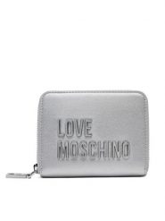 LOVE MOSCHINO Mały Portfel Damski JC5613PP1MKD196B Srebrny. Szare portfele Love Moschino, bez wzorów, ze skóry. Za 249.99 zł.