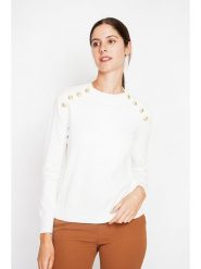 ASSUILI Sweter w kolorze białym rozmiar: 40. Białe swetry Assuili, bez wzorów, bez ramiączek. Za 86.99 zł.