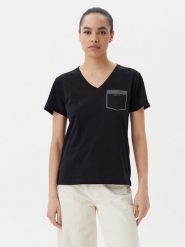 Liu Jo T-Shirt TA5172 JS923 Czarny Regular Fit. Czarne t-shirty Liu Jo, xxl, bez wzorów, z bawełny, bez kołnierzyka, bez ramiączek. Za 319.99 zł.