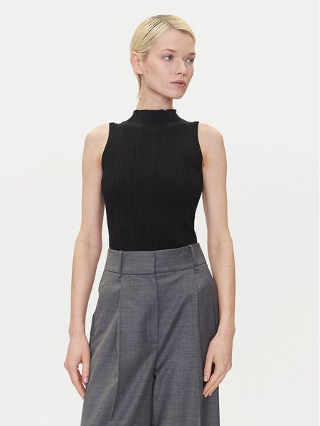 HUGO Bluzka Sarepilk 50542597 Czarny Slim Fit. Czarne bluzki Hugo, s, bez wzorów, z wiskozy, bez kołnierzyka, bez ramiączek. Za 339.99 zł.