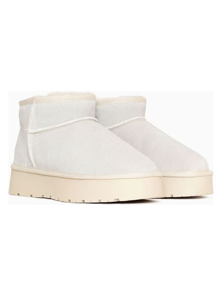 NICEBAY Skórzane botki zimowe "Mina" w kolorze kremowym rozmiar: 36. Brązowe botki NICEBAY, na zimę, bez wzorów, ze skóry, bez obcasa, na platformie, bez zapięcia. Za 182.72 zł.