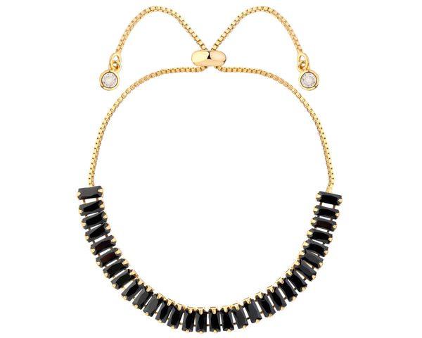 Bransoletka z mosiądzu pozłacana z cyrkoniami i szklanymi detalami. Bransoletki Artelioni, z cyrkonią, pozłacane. Za 139.00 zł.