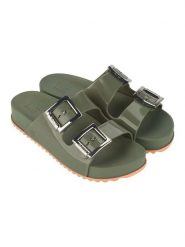 Zaxy Klapki "Partner III" w kolorze khaki rozmiar: 35/36. Brązowe klapki Zaxy, bez wzorów, z otwartym noskiem, bez obcasa. Za 82.83 zł.