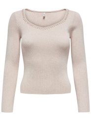 ONLY Sweter w kolorze beżowym rozmiar: XL. Brązowe swetry Only, xl, bez wzorów, bez ramiączek. Za 99.45 zł.