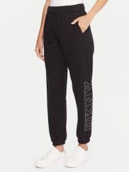 DKNY Sport Spodnie dresowe DP5P3737 Czarny Regular Fit. Czarne spodnie dresowe DKNY Sport, m, bez wzorów, z bawełny. Za 349.99 zł.