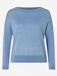 More & More Sweter w kolorze błękitnym rozmiar: 38. Niebieskie swetry More & More, bez wzorów, bez ramiączek. Za 101.23 zł.