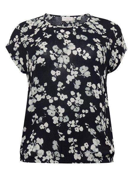 KAFFE curve Bluzka w kolorze czarno-szarym rozmiar: 48. Czarne bluzki KAFFE curve, s, bez wzorów, z wiskozy, klasyczne, bez kołnierzyka, bez ramiączek. Za 60.99 zł.