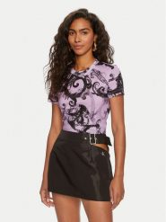 Versace Jeans Couture T-Shirt 76HAH6D8 Fioletowy Slim Fit. Fioletowe t-shirty Versace Jeans Couture, xs, bez wzorów, z bawełny, bez kołnierzyka, bez ramiączek. Za 379.99 zł.