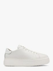 Kremowe półbuty w sportowym stylu na grubej podeszwie. Brązowe obuwie sportowe Ryłko, ze skóry, bez zapięcia. Za 449.99 zł.