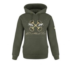 Bluza jeździecka damska JD Attack Judie. Zielone bluzy JD ATTACK, xs, bez wzorów, z bawełny, z kapturem. Za 229.00 zł.