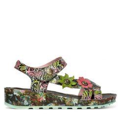 Sandały Laura Vita. Czarne sandały Laura Vita, bez wzorów, bez obcasa, na płaskiej podeszwie, bez zapięcia. Za 409.99 zł.