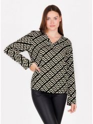 KEY LARGO Bluzka "Greece" w kolorze czarno-kremowym rozmiar: M. Brązowe bluzki KEY LARGO, m, bez wzorów, z wiskozy, bez kołnierzyka, bez ramiączek. Za 116.95 zł.