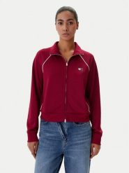 Tommy Jeans Bluza Badge DW0DW21930 Bordowy Regular Fit. Czerwone bluzy Tommy Jeans, xl, bez wzorów, z jeansu, bez kaptura. Za 529.99 zł.