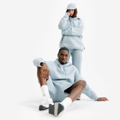 Bluza z kapturem unisex Elementals. Niebieskie bluzy DECATHLON, l, bez wzorów, z bawełny, z kapturem. Za 169.99 zł.