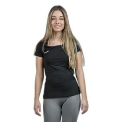 Koszulka damska Izas Vila. Czarne koszulki sportowe Izas, bez wzorów, z poliesteru, bez ramiączek, trekkingowe. W wyprzedaży za 113.00 zł.