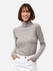 Just Cashmere Kaszmirowy sweter "Ava" w kolorze szarym rozmiar: M. Szare golfy Just Cashmere, m, bez wzorów, z kaszmiru, bez ramiączek. Za 411.95 zł.