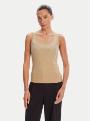 Rinascimento Top CFC0124040003 Beżowy Regular Fit. Brązowe topy Rinascimento, m, bez wzorów, z bawełny, bez kołnierzyka, bez ramiączek. Za 209.99 zł.