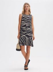 OPUS Sukienka w kolorze czarno-kremowym rozmiar: 36. Czarne sukienki Opus, bez wzorów, z wiskozy, bez kołnierzyka, bez ramiączek, mini. Za 133.95 zł.