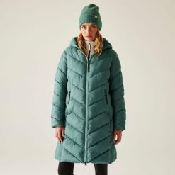 Płaszcz damski zimowy ocieplany Anita. Zielone płaszcze Regatta, na zimę, bez wzorów, z puchu, bez kaptura. Za 749.99 zł.