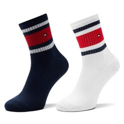 Skarpety długie Tommy Hilfiger. Niebieskie skarpety TOMMY HILFIGER, bez wzorów. Za 59.99 zł.