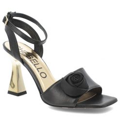 Czarne Sandały Chebello Eleganckie Obuwie Damskie. Czarne sandały CheBello, bez wzorów, ze skóry, eleganckie, bez obcasa, na obcasie, bez zapięcia. Za 489.00 zł.