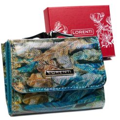 Portfel skórzany Lorenti 55287-HYM print piórka. Portfele LORENTI, bez wzorów, ze skóry. Za 57.99 zł.
