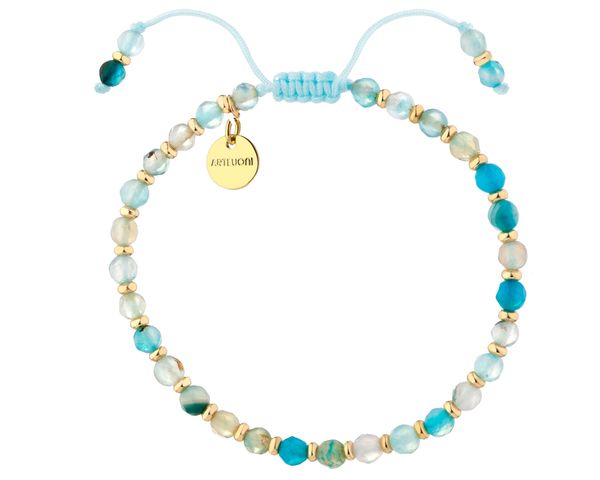 Bransoletka z mosiądzu pozłacana z agatami. Bransoletki Artelioni, pozłacane. Za 119.00 zł.