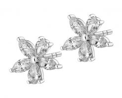Kolczyki z białego złota z diamentami - kwiaty - 0,94 ct - próba 585. Białe kolczyki Apart, z diamentem, złote. Za 11,990.00 zł.