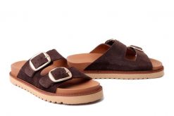 BOCCATO 204.22-59054 814 T KHV ciemnobrązowy, klapki damskie. Brązowe klapki Boccato, bez wzorów, ze skóry, bez obcasa. Za 242.17 zł.