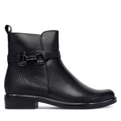 Botki Caprice. Czarne botki Caprice, bez wzorów, bez obcasa, na płaskiej podeszwie, bez zapięcia. Za 589.99 zł.