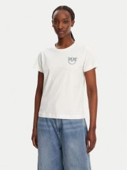 PINKO T-Shirt Nambrone 103320 A2G7 Biały Regular Fit. Białe t-shirty Pinko, l, bez wzorów, z bawełny, bez kołnierzyka, bez ramiączek. Za 399.99 zł.