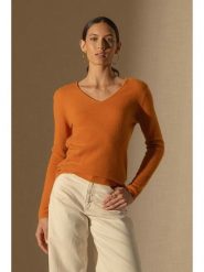 Perfect Cashmere Kaszmirowy sweter "Shannon" w kolorze pomarańczowym rozmiar: L. Pomarańczowe swetry Perfect Cashmere, l, bez wzorów, z kaszmiru, bez ramiączek. Za 362.95 zł.