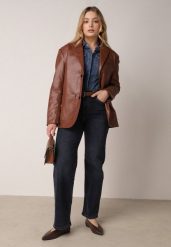 Niebieskie Jeansy z Bawełną z Wysokim Stanem i Szerokimi Nogawkami Nixeasi. Niebieskie jeansy Born2be, do pracy, l, bez wzorów, z bawełny, z podwyższonym stanem. Za 139.99 zł.