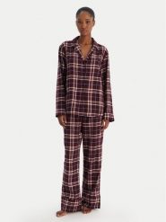 Tommy Hilfiger Piżama UW0UW06158 Bordowy Regular Fit. Czerwone piżamy TOMMY HILFIGER, bez wzorów, z syntetyku, bez ramiączek. Za 429.99 zł.