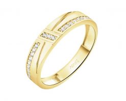 Złoty pierścionek z cyrkoniami. Żółte pierścionki Apart, z cyrkonią, złote. Za 1,559.00 zł.