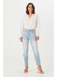 Garcia Dżinsy - Tapered fit - w kolorze błękitnym rozmiar: W31. Niebieskie jeansy Garcia, z aplikacjami, z podwyższonym stanem. Za 127.65 zł.