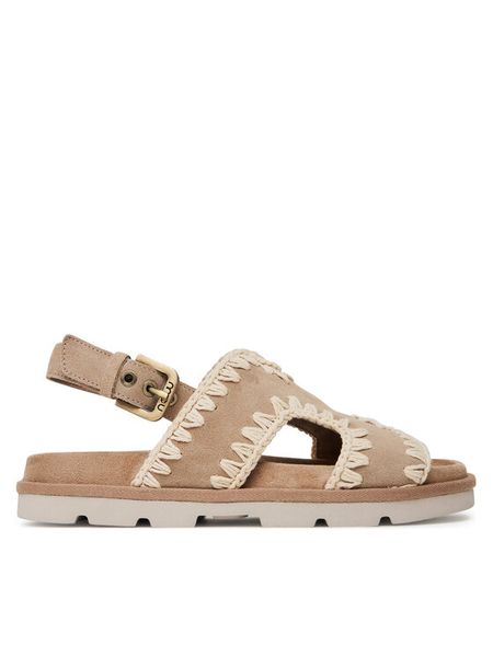 Mou Sandały Low sandal MU.SW631006A Różowy. Czerwone sandały Mou, bez wzorów, ze skóry, bez obcasa, na płaskiej podeszwie, bez zapięcia. Za 455.99 zł.