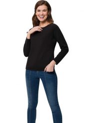 Heine Sweter w kolorze czarnym rozmiar: 44. Czarne swetry Heine, bez wzorów, z bawełny, bez ramiączek. Za 56.53 zł.